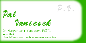 pal vanicsek business card